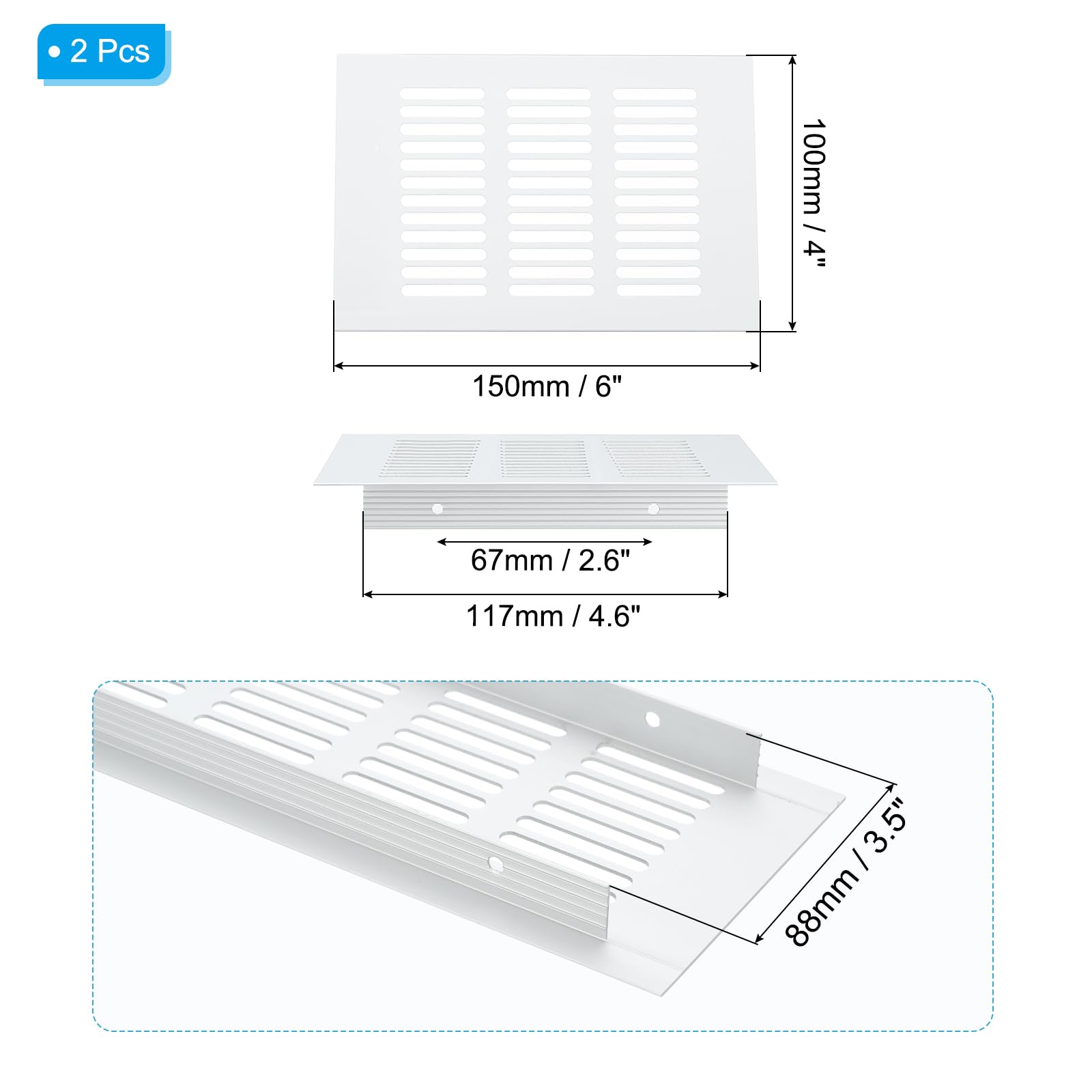 PATIKIL 6 x 4 Inch Door Air Vent Cover - Image 2