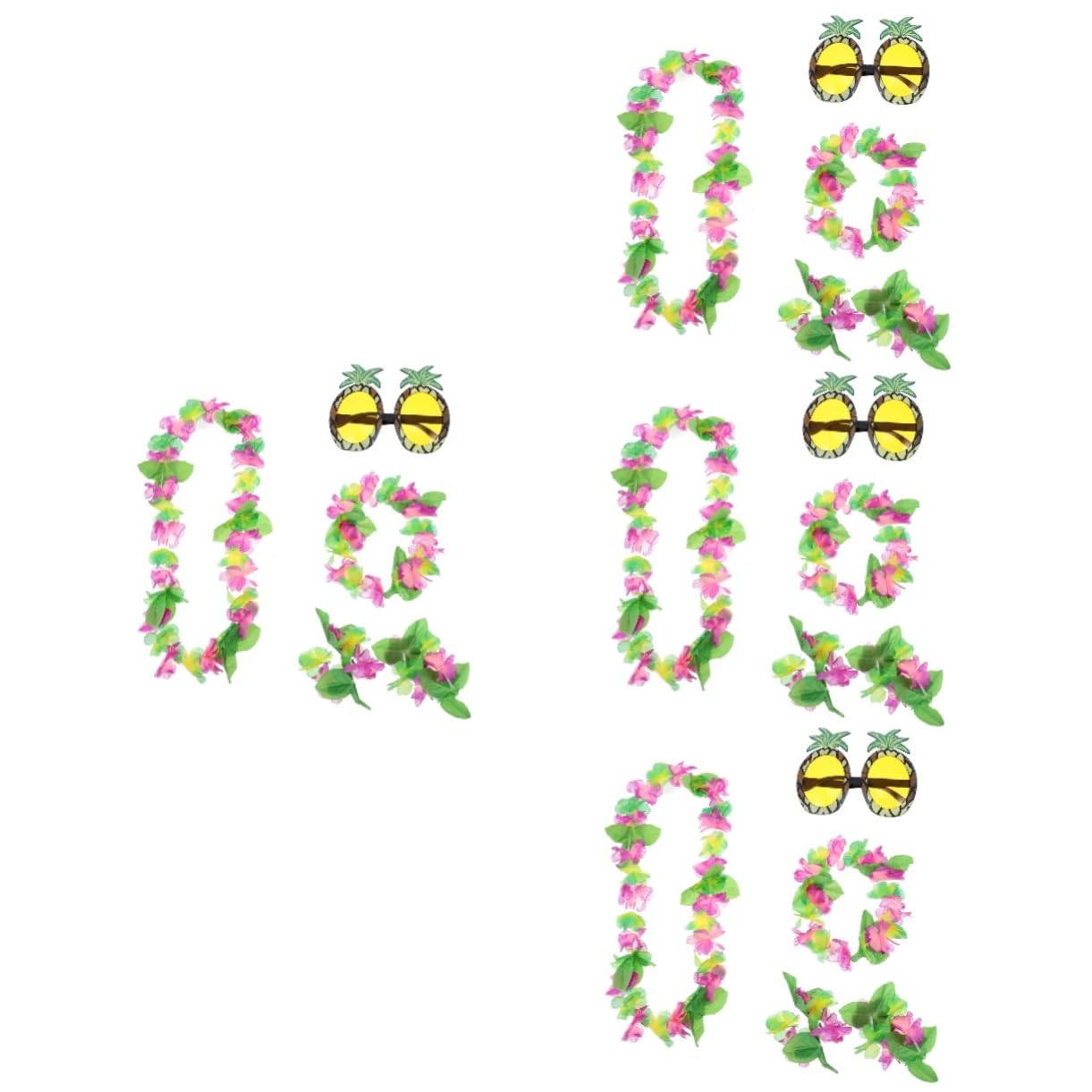Abaodam 4 Set Di Squisite Decorazioni Per Feste Hawaiane Collana Di Fiori E Bicchieri Di Ananas Per Eventi A Tema Hawaiano