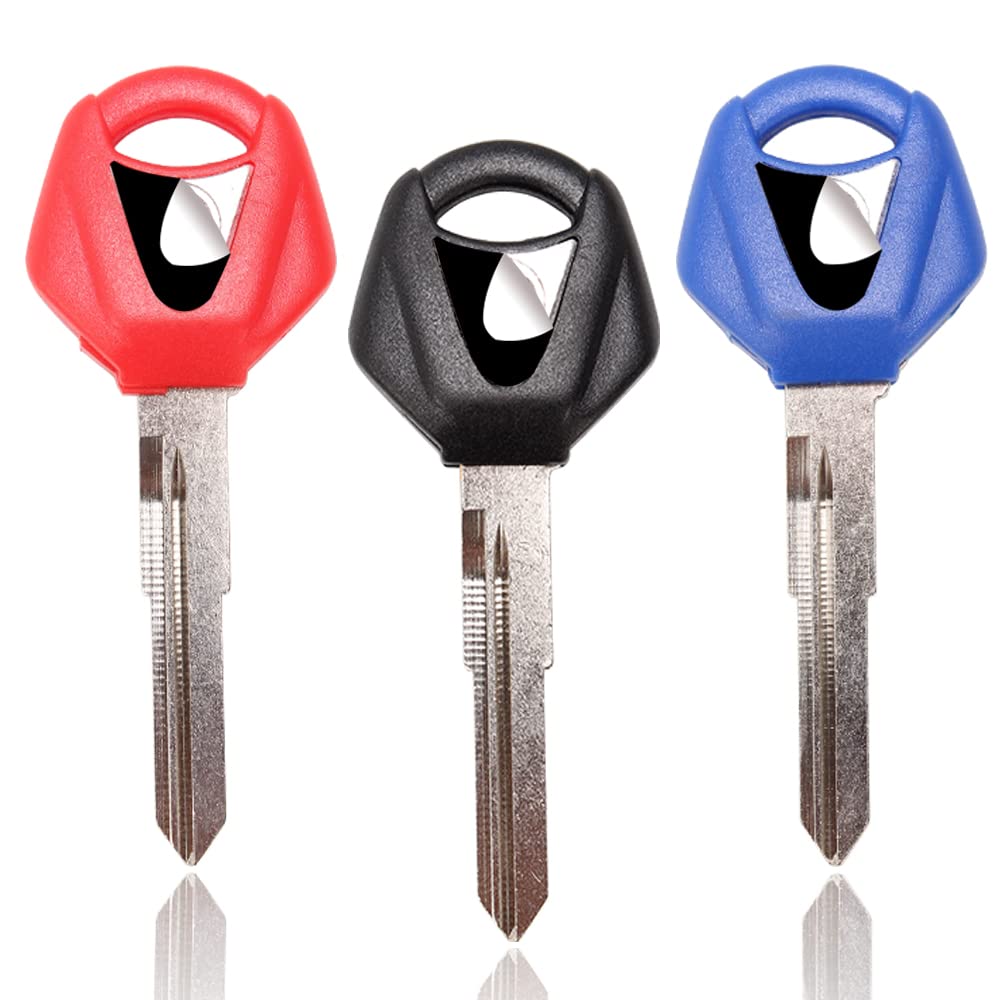 YANGZHUANGBAN 3 PCS New Luminescence Motorcycle Blank Keys Uncut Blade Key for Yamaha R25 R3 Xmax X-MAX X MAX 125 200 250 MT01 SR400 FZ6R FZ6N