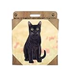 E&S Imports Ceramic Coaster - Black Cat (1)
