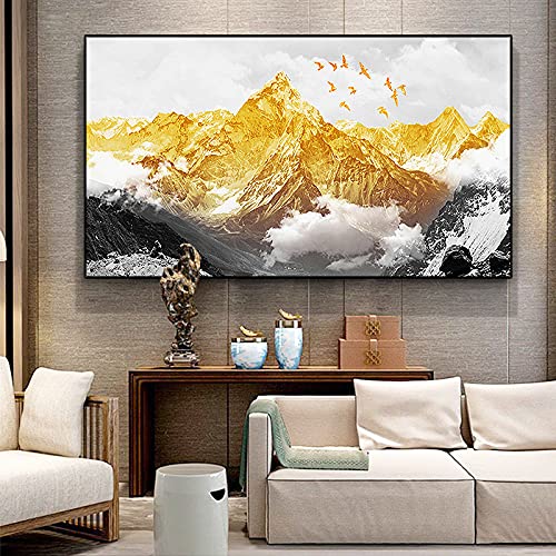 Peinture à l'huile paysage montagne grand format pour sublimer un grand mur