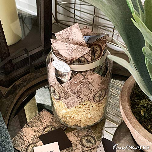 KindNotes Glass Keepsake Gift Jar with Long Distance Missing You Messages (for Couples) - Time Travel Ivory