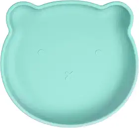 Freso Baby Prato Alimentação de Bebê Introdução Alimentar BLW Infantil Silicone Livre de BPA Atóxico Fácil Higienização Ventosa Alta Sucção Urso Verde