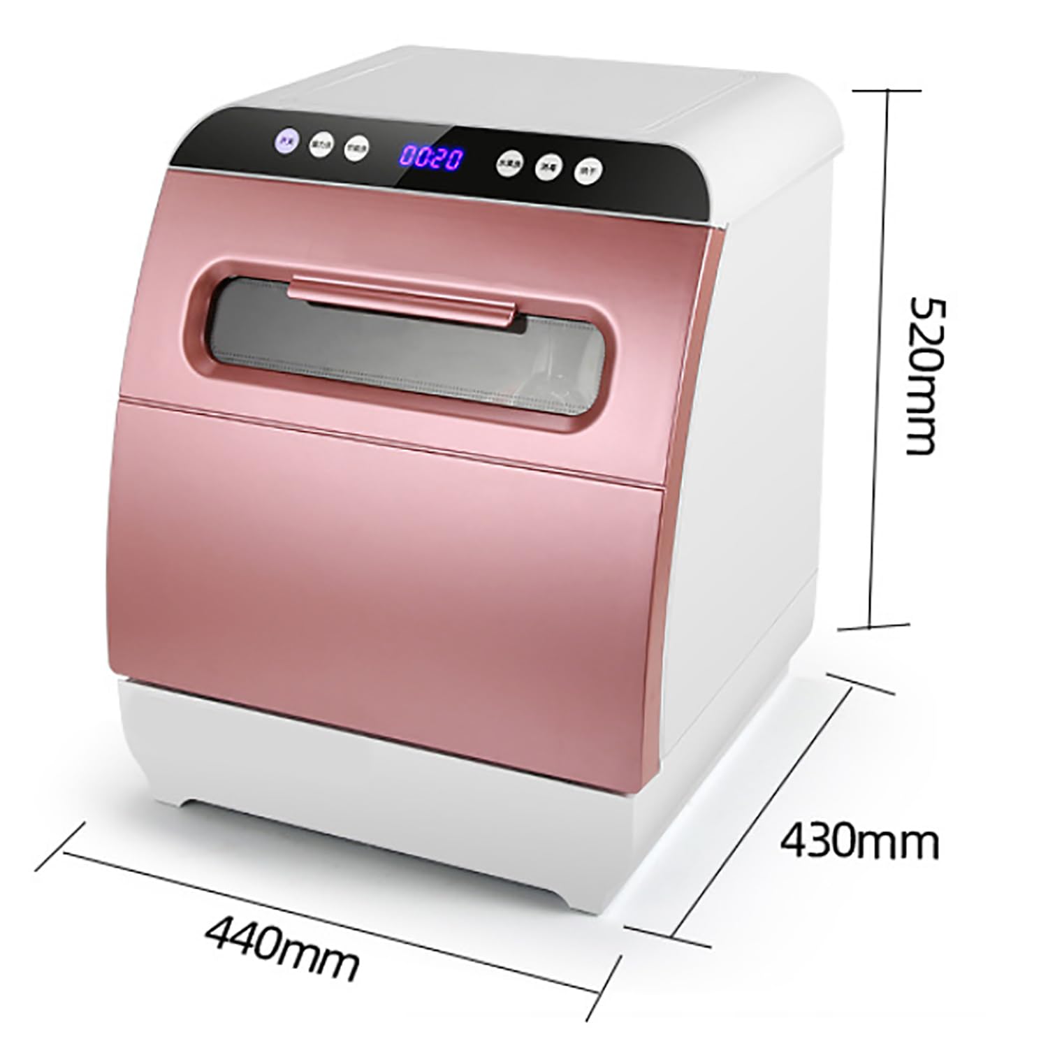 ERICAT Mini Lavavajillas De Encimera, Lavavajillas De Sobremesa con Pantalla Táctil LED, Lavado 360º Y Limpieza a Alta Temperatura 72°C, Tiempo De Lavado 10-90 Minutos, para Cocinas, Dormitorios