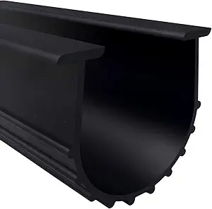 Garage Door U-Bottom Weather Stripping Rubber Seal Strip Replacement, Weatherproofing Universal Sealing Professional Grade T Rubber,5/16" T Ends, 3 3/4" Width Black (20 Ft)