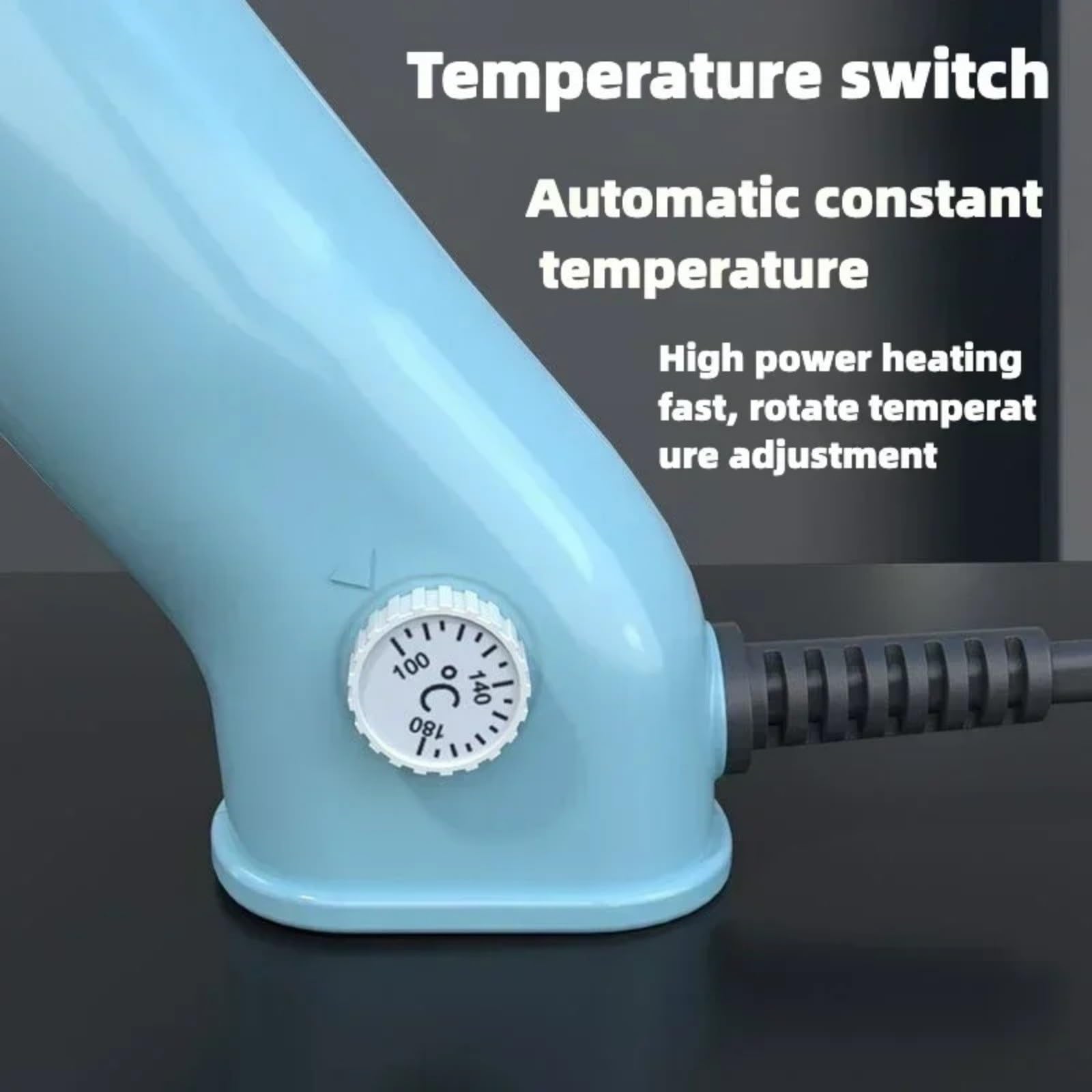 Pistola de pegamento caliente 150W Perilla temperatura ajustable 100 a 220 °C. Varillas 11mm pistola de pegamento caliente(Pink,3.0 * 50mm long copper)