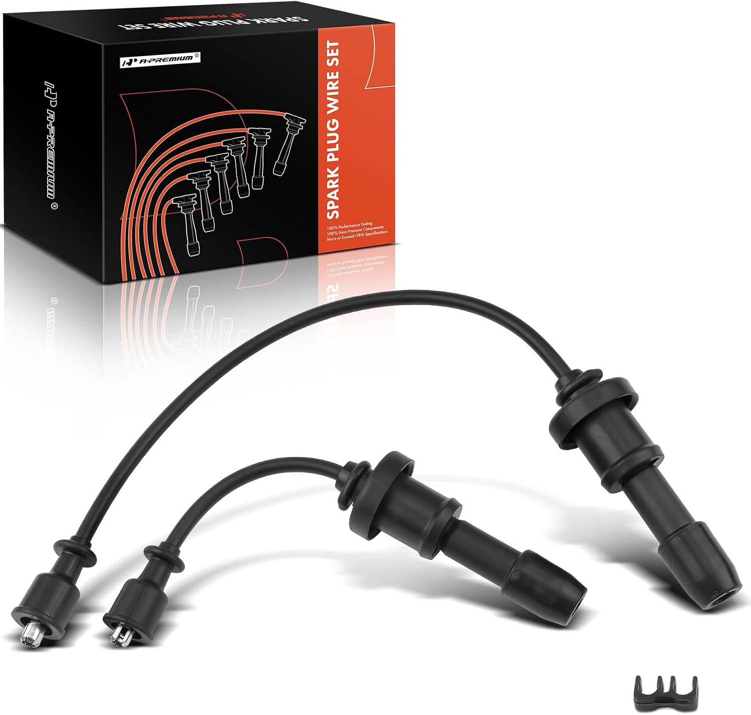 A-Premium Ignition Spark Plug Wires Set of 2 Compatible with Hyundai Santa Fe 2001-2004, Sonata 1999-2005 & Kia Optima 2001-2005, Magentis 2001-2006, L4 2.4L Gas