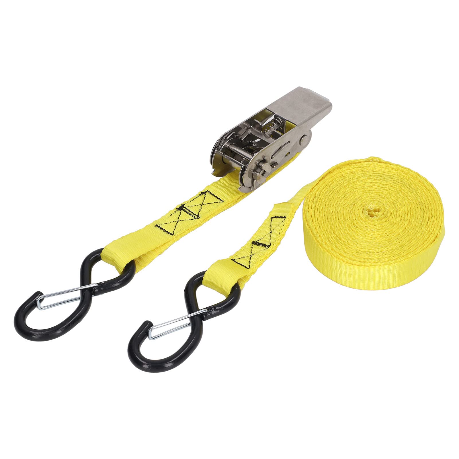 Cinghie di Ancoraggio per Carico Cinghie a Cricchetto in Poliestere 5m 16ft 800kg 1763lb con Ganci a S per Camion Rimorchio Portapacchi Moto Kayak Barche Mobili in Movimento