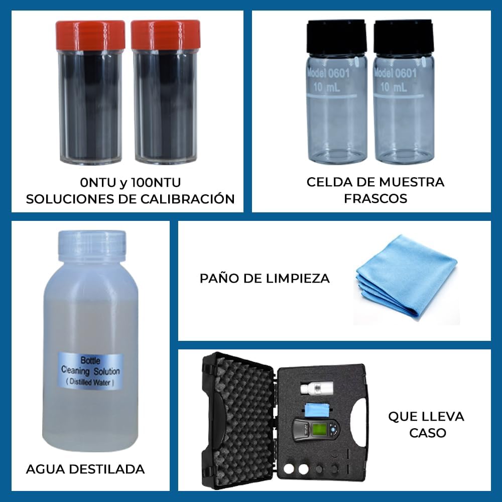 *Envío el mismo día* Medidor de turbidez digital, 0,00 a 50,00/50 a 1000 NTU Medidor de turbidez digital portátil, turbidímetro, medidor de turbidez para tratamiento de agua | TU-2016