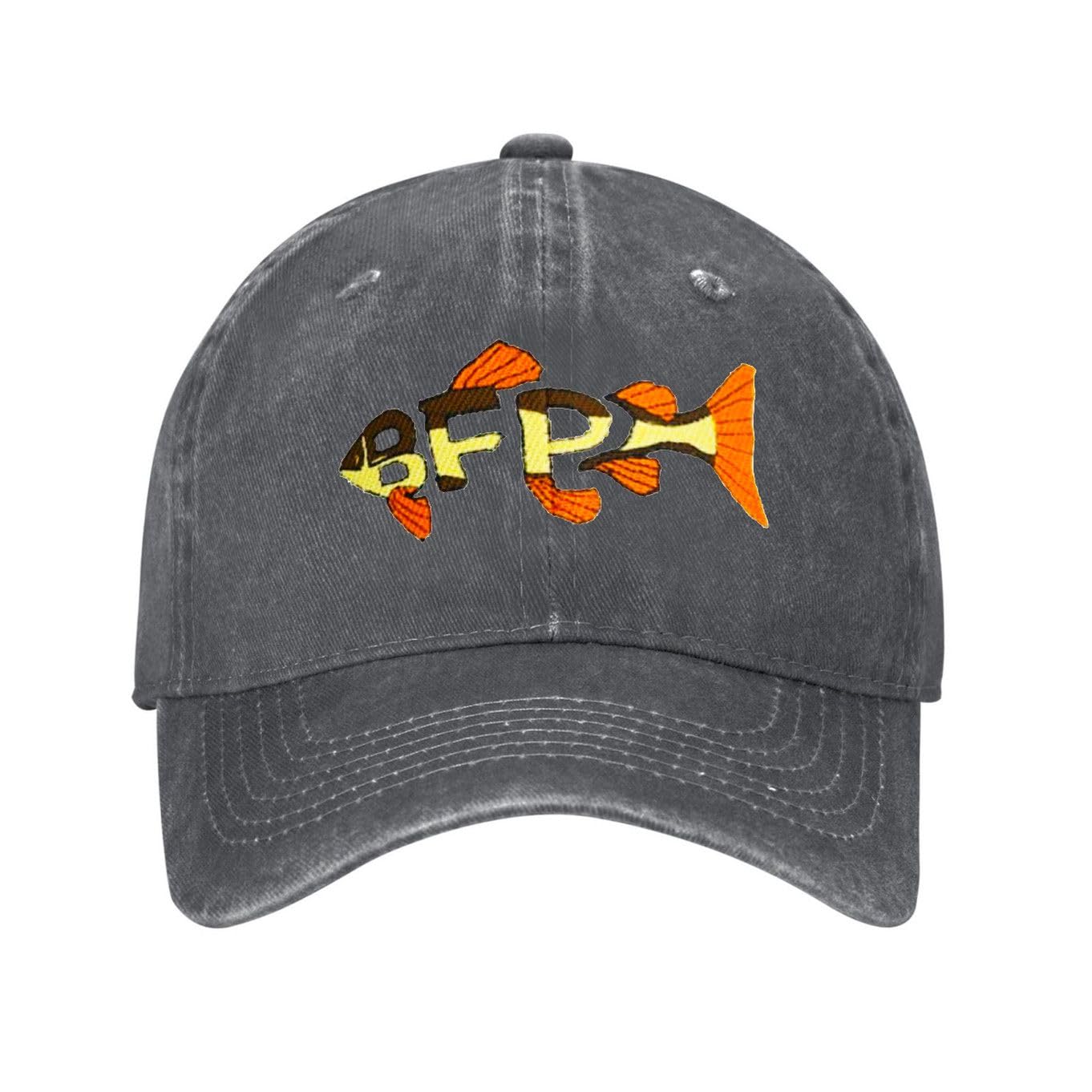 Kciutud Bass Fishing Productions Merch Bfp Redta Charcoal Washed Denim Baseball Cap Adjustable Vintage Distressed Dad Hat Men Women Retro Size is: One Size