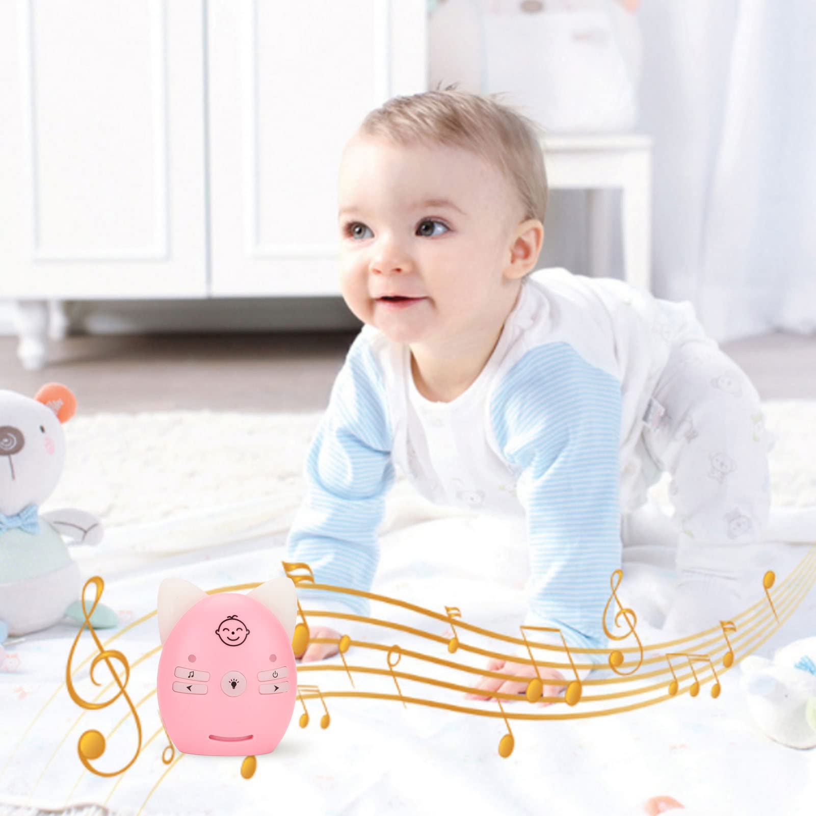 Baby Wireless Two Way Voice, Easy Carry 10dBm Audio Baby Monitor Suono Chiaro per la Casa (Rosa)