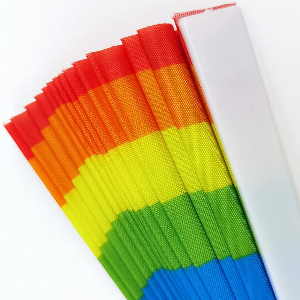 Éventails Pliables,Arc-en-Ciel Ventilateurs Pliables Cadeaux Mariage Fête Décorer Danse De Fête Décoration DIY