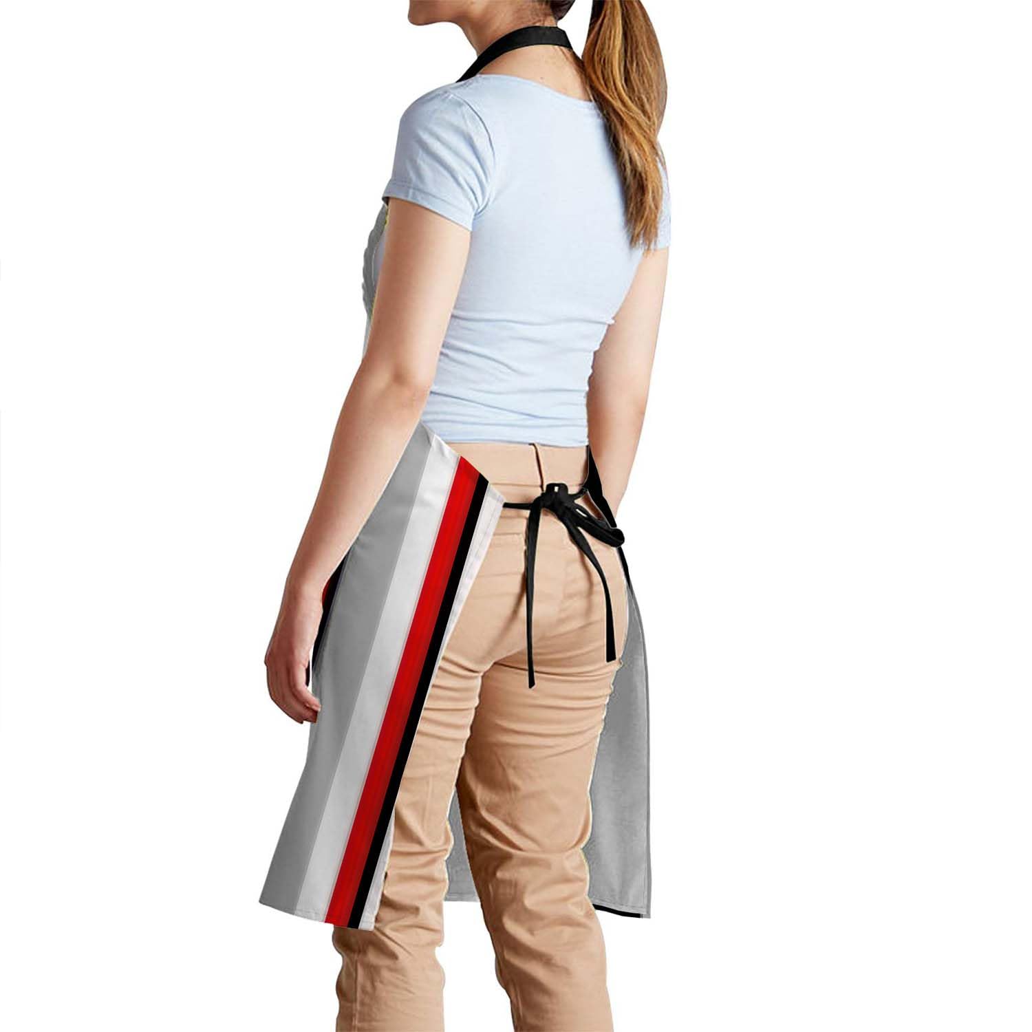Smooffly Colorful Stripes Apron,Adjustable Neck Bib Apron for Men Women,Suitable for Kitchen Cooking Waitress Chef Apron - Image 3