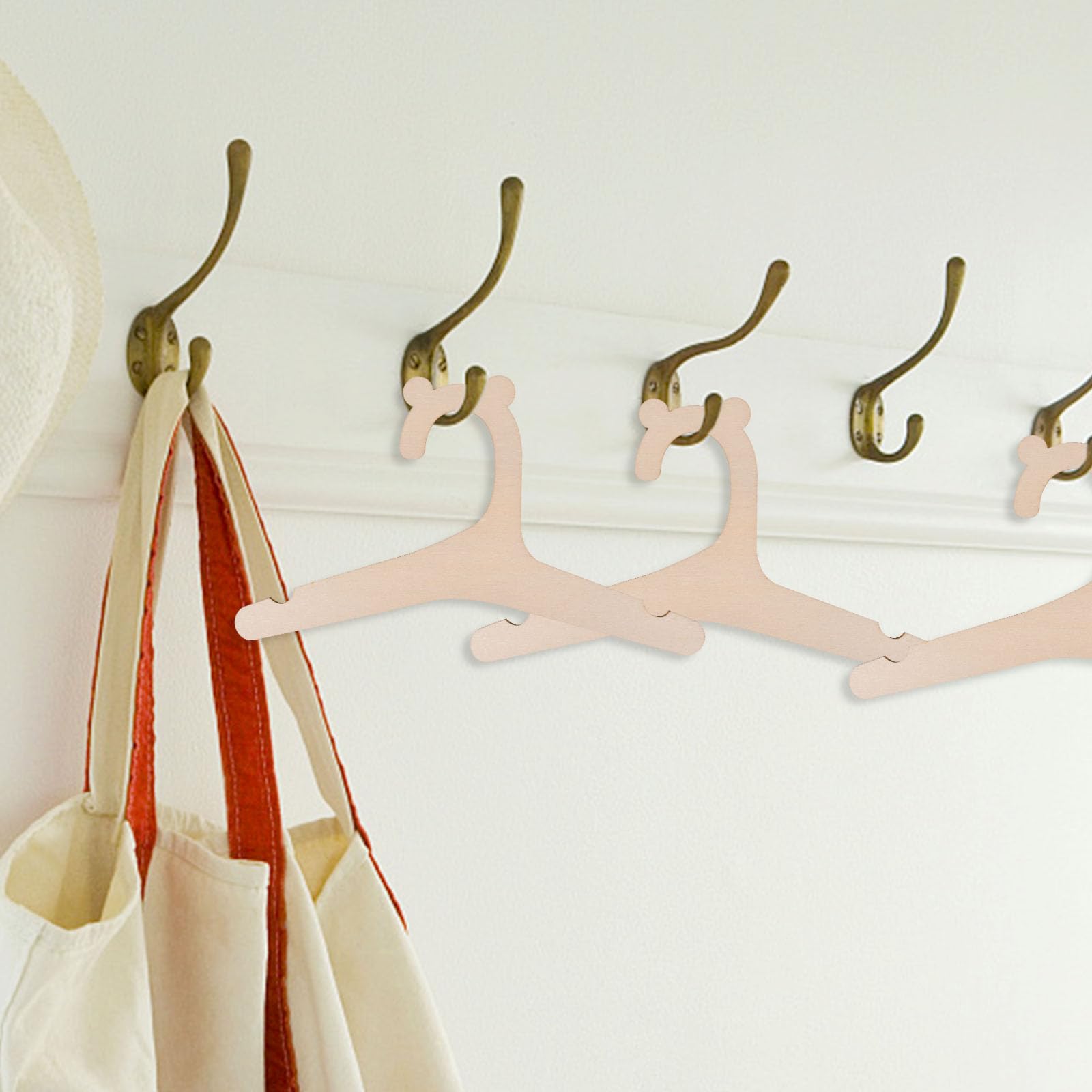 Appendiabiti In Legno Per Bambini - Set 10 Grucce Anti-Scivolo Per Vestiti E Pantaloni - Foto 9