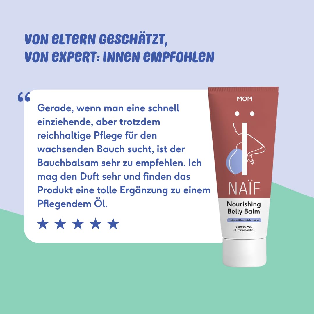 Naiwny - Odżywczy balsam na brzuch - dla kobiet w ciąży - bez mikroplastiku i oleju mineralnego, 75 ml