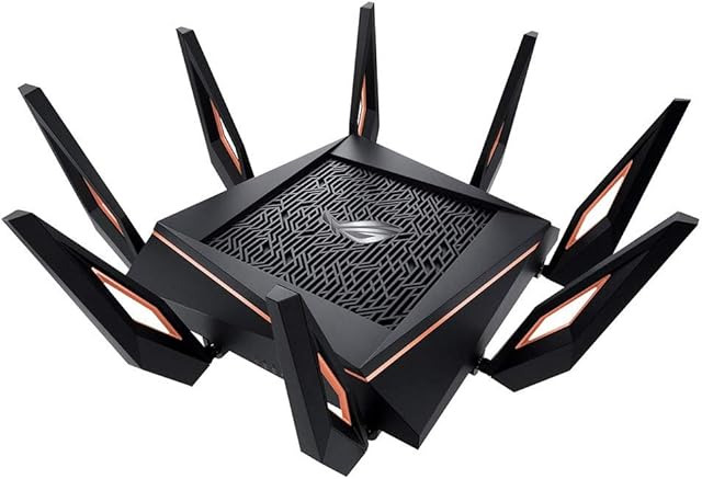 ASUS GT-AX11000 ROG Rapture 802.11ax Tri-Band Gaming Router, Speed Up to 1.1 Gbps, MU-MIMO With OFDMA Tech, 3 Level Game Boost, Gamers Private Network, Game Radar for Server Connection
