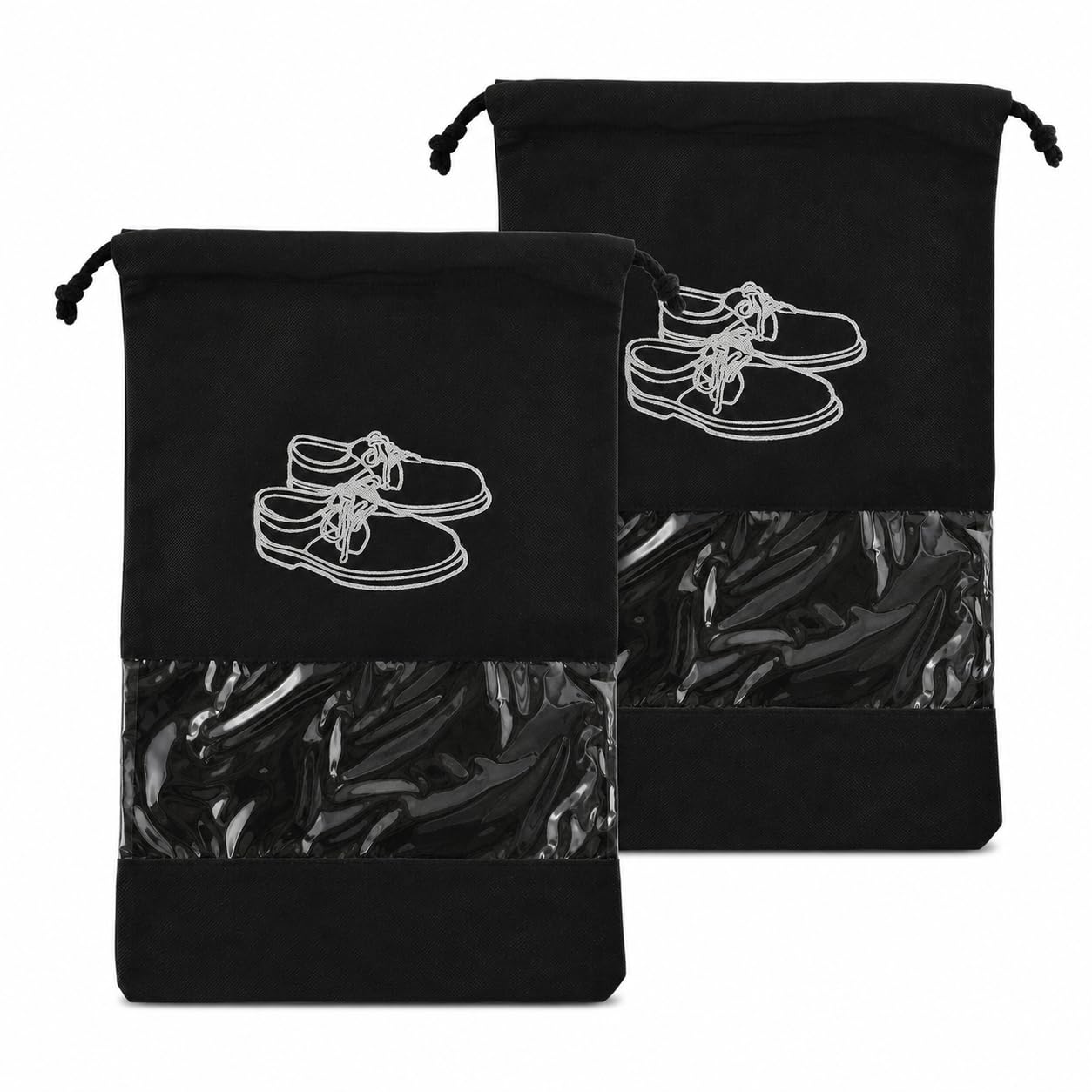 Shoe Bag Pouch Cover for Travel Gym Storage Organizer Accessories Non-Woven for Men & Women Multipurpose Travelling Essentials - 2pcs-image-19
