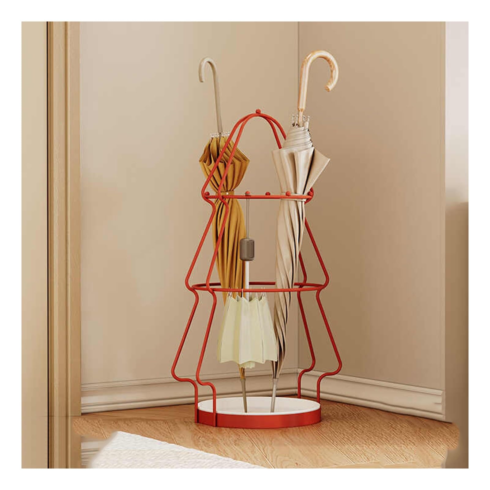 Porte-parapluie rond en métal pour une terrasse et un vestibule accueillants