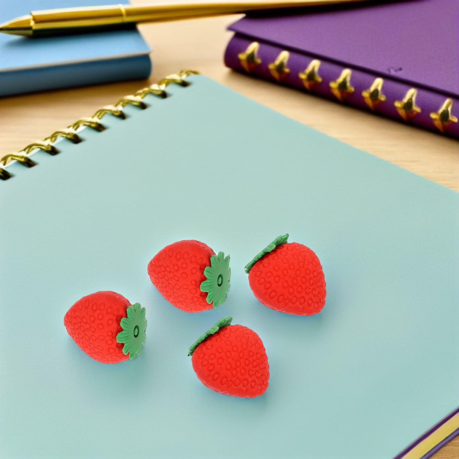100 Gomme da Cancellare a Forma di Fragola Rossa Kawaii Mini Gomme per Studenti e Uso Quotidiano Gomma Morbida senza Residui per Scuola e Casa Accessori Divertenti per