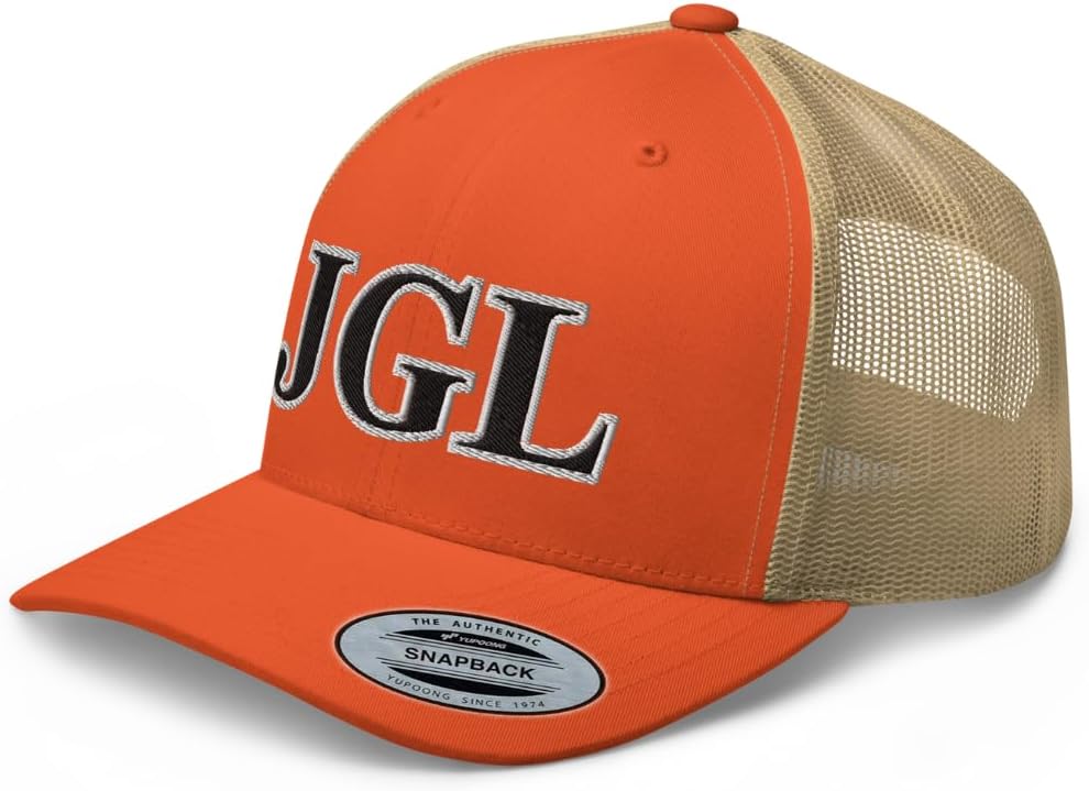 NG JGL Outlined Curved Bill Trucker Hat Mid Crown Adjustable El Chapo Guzman Gorra JGL 701 Cap