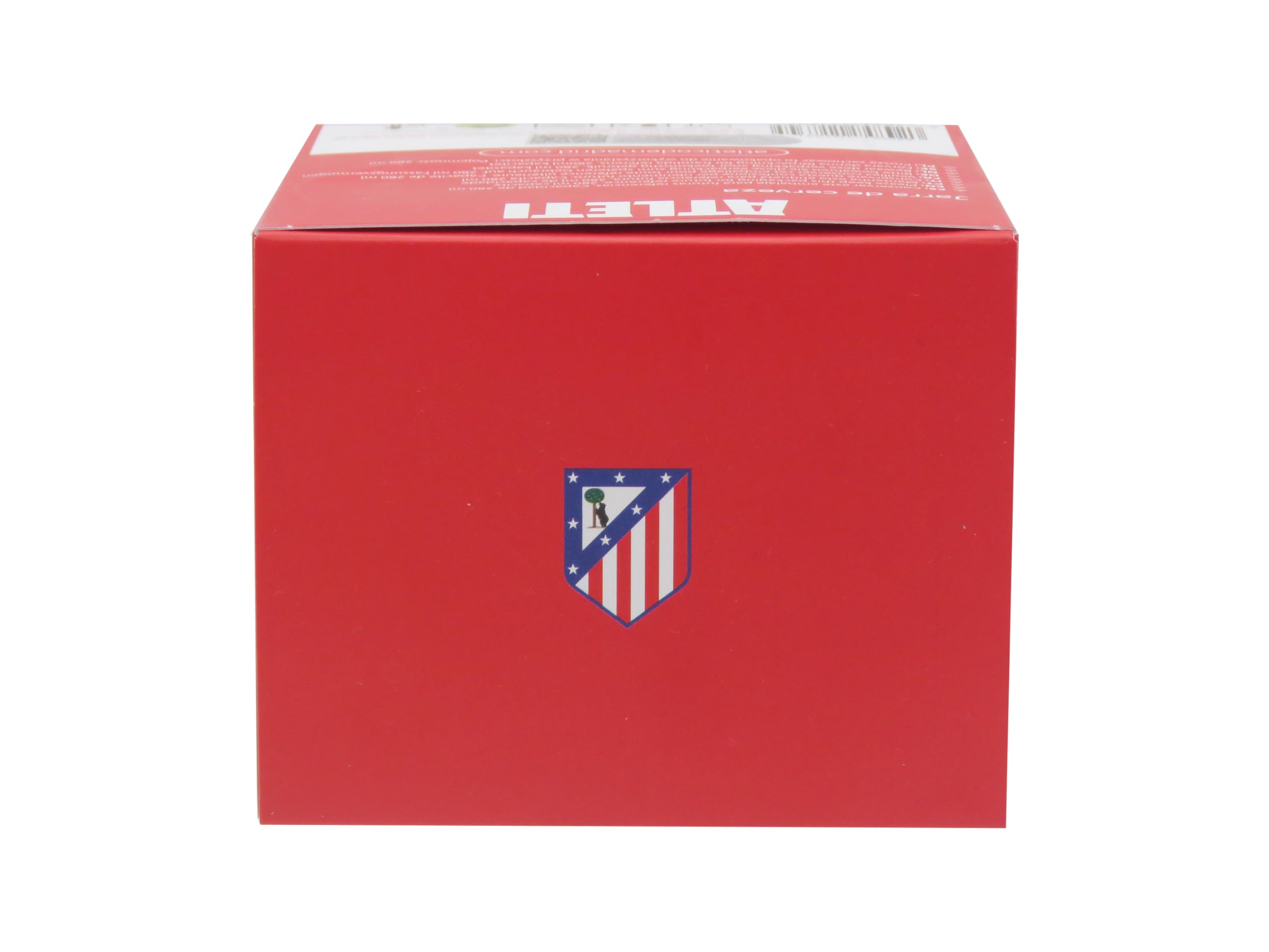 CYPBRANDS Atlético de Madrid, Jarra de Cerveza, Vidrio, Gran Capacidad 280 ml, Asa Cómoda, Apta para Lavavajillas y Microondas, Transparente