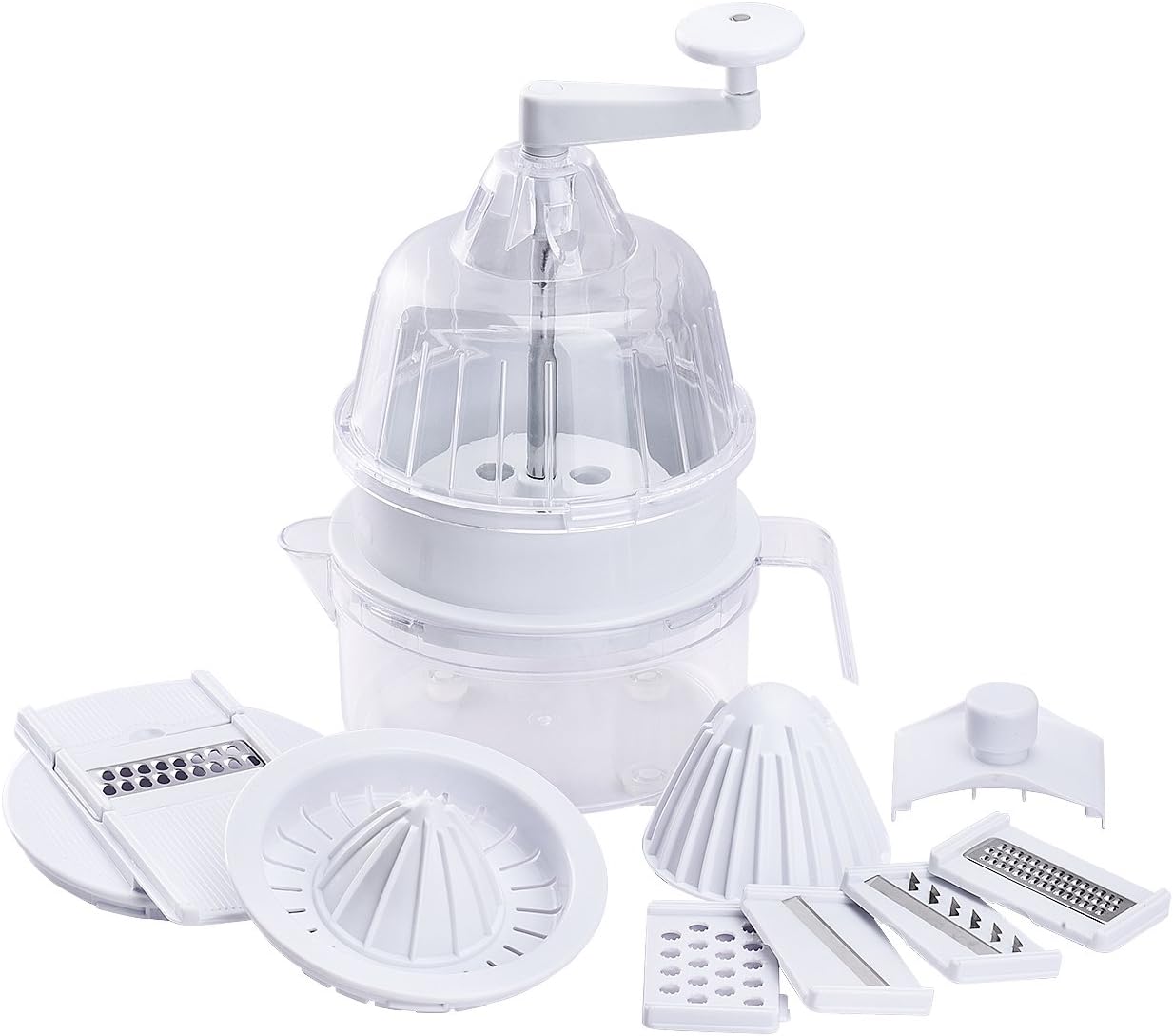 Mpow Vegetable Slicer, 5-Blade Veggie Spiralizer with Citrus Juicer for Low Carb/Paleo/Gluten-Free Meals, 3 in 1 Versatile Veggie Spiralizer, Juice Squeezer, Vegetable Grater for Paleo Healthy Eating