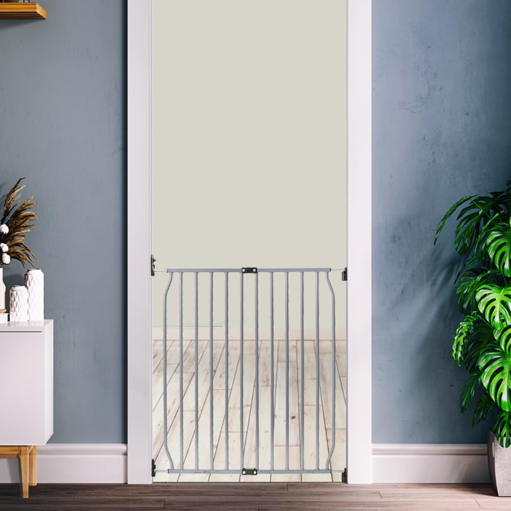 Safetots Eco Barrera de Seguridad para Bebés de Ajuste con Tornillos, Gris, 70cm - 80cm, Puerta de Escalera para Niños PequeñosBarrera de Seguridad con Ajuste de Tornillos
