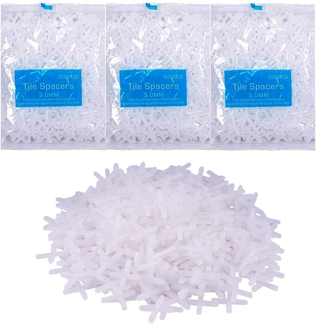 Tile Spacers 1/8" 3mm 1500pcs Ceramic Wall Floor Cross Spacers Subway