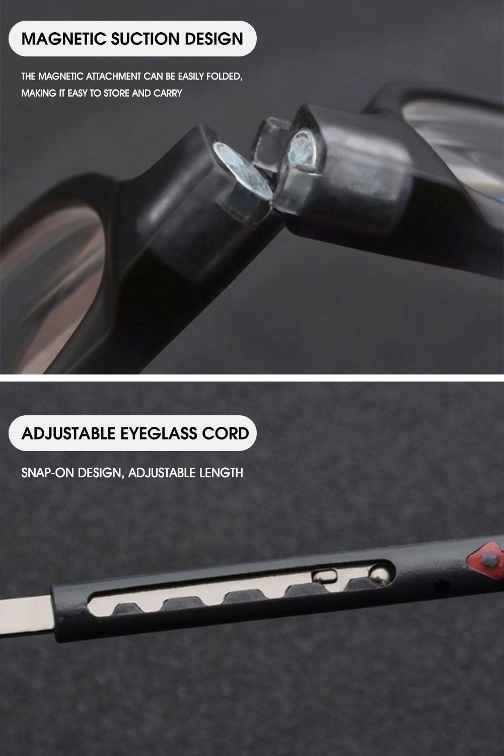 VEVESMUNDO Magnetische Lesebrille um den Hals Klemmen | Leicht, TR90 Flexibel Biegbar Brillenbügel, Magnetverschluss Lesehilfe, Brille mit magnet, für Damen Herren