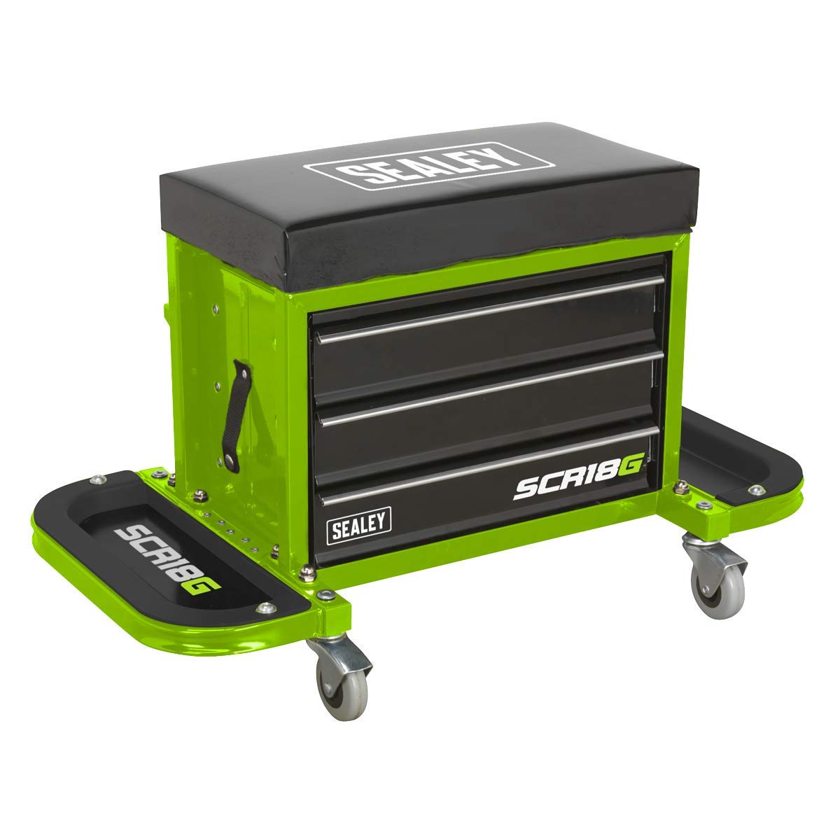 Sealey Mechanic's Utility Seat & Toolbox - Green - SCR18G