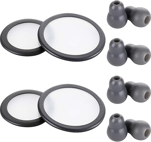 BBTO 2 juegos de piezas de repuesto para estetoscopio, diafragma de repuesto para adultos y pediátricos y estetoscopio de silicona, accesorios para