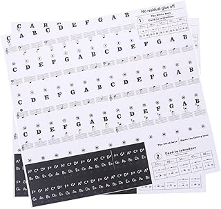Artibetter 2 Pcs Keyboard Letter Stickers Kids Piano Keyboard Alphabet Stickers for Kids Piano Labels for Keys Keyboard Stickers for Kids Beginners Piano Stickers Piano Keys Applique Staff