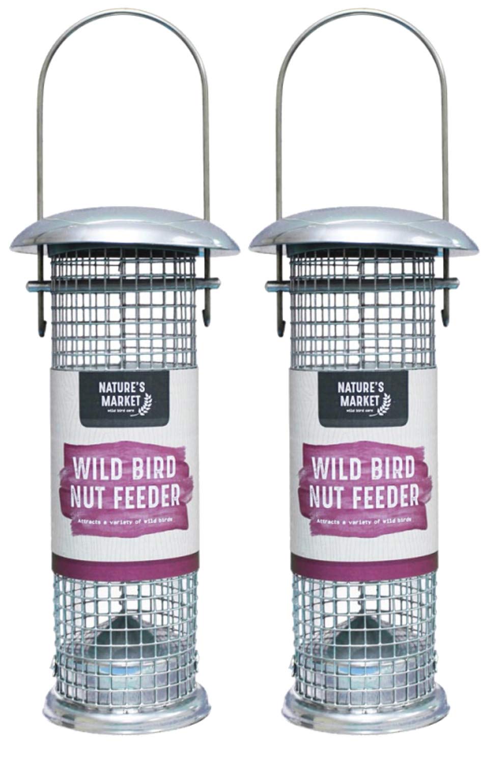 Natures Market 2 x BF018 Deluxe Nut Peanut Feeder - Steel