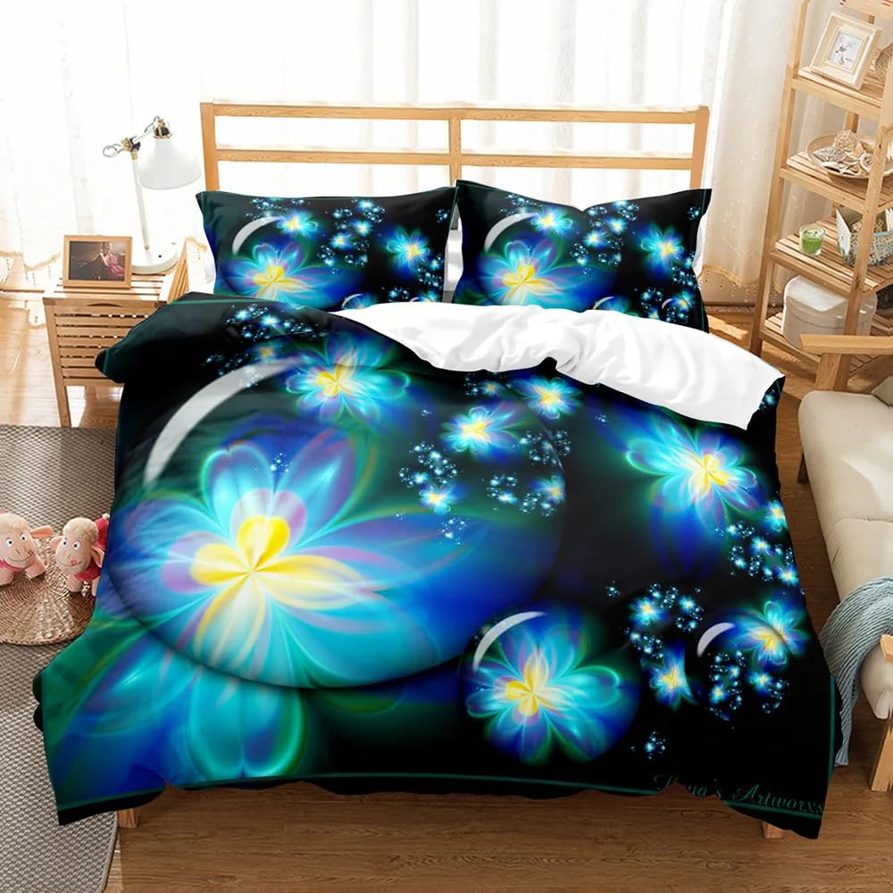 QBIDCSX King Size Duvet Cover Sets Abstract Bedding Set with Zipper Closure Breathable Hypoallergenic Microfiber Quilt Cover 94.5"x 86.6"(240x220 cm) + 2 Pillowcases 19.7"x 29.5"(50x75 cm)