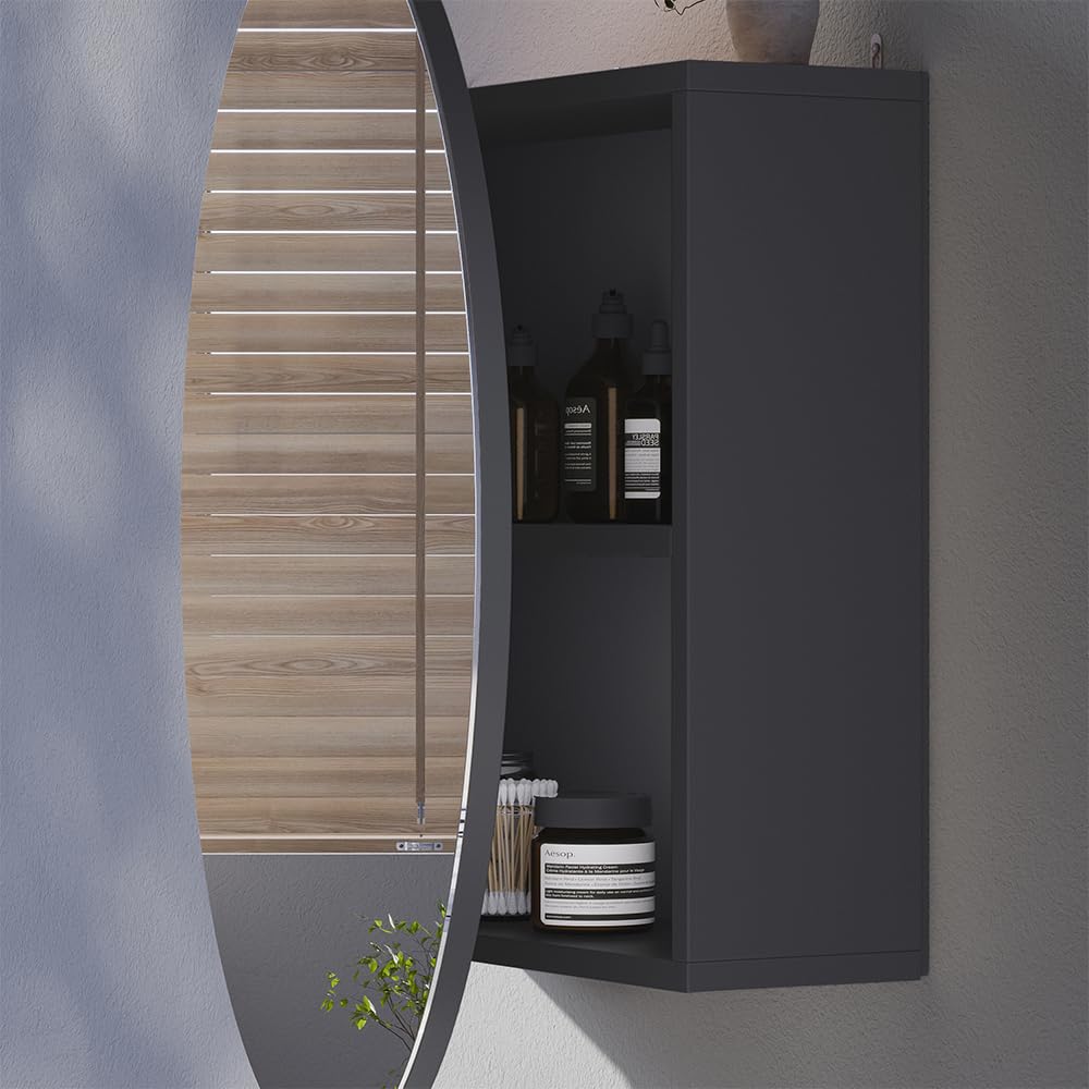 Vicco Badspiegelschrank Loki, Anthrazit, 60 x 60 cm