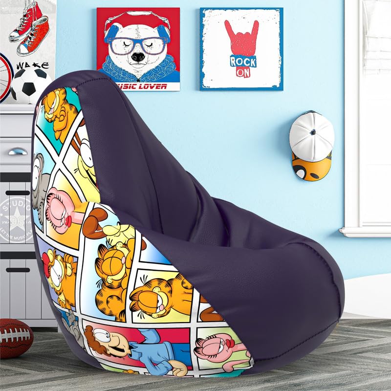 Biggie Bean Bag Cover 6XL- Official: Garfield Bean Bags - Max User Height : 6-6.5 Ft. - Weight : 99-110 Kgs(3 - Indigo-Model: Garfield_Artwork)-image-19