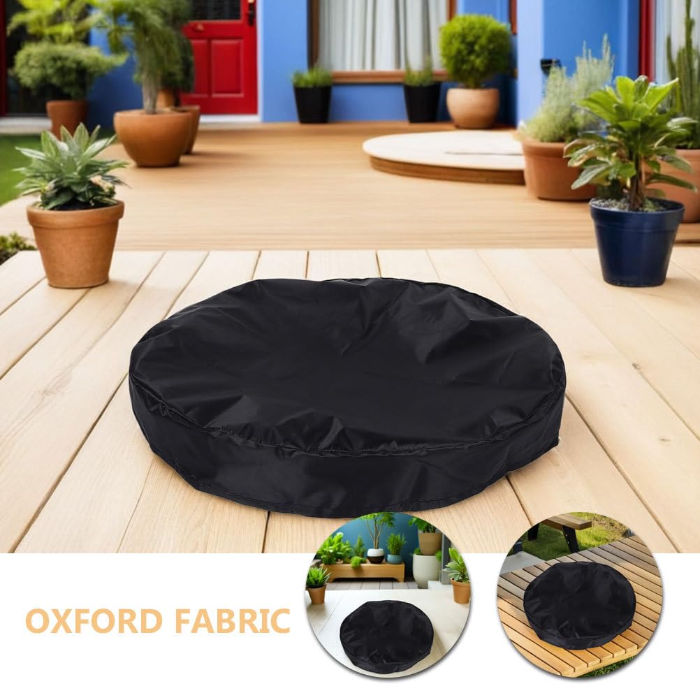 Mipcase 2 szt. Okrągły pokrowiec na stół: Oxford Cloth Ochraniacz na meble ogrodowe, odporny na warunki atmosferyczne - na patio, stolik kawowy, balkon,