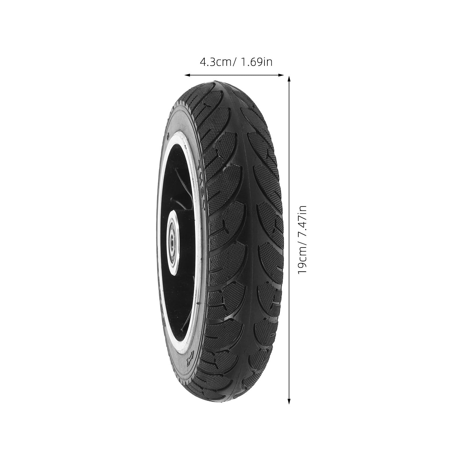 Pneumatico Pieno per Monopattino Elettrico, Ruota Solida per Scooter Elettrico 200x50 8 Pollici, Lega di Alluminio e Gomma, senza Aria, per Strade Cittadine Pianeggianti e Lievi