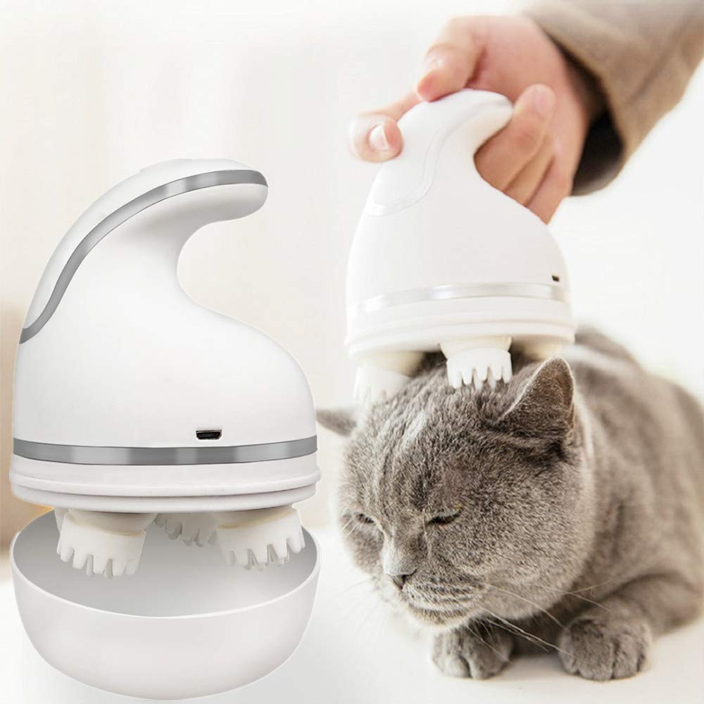 MESINURS Cat Electric Head Massager Pet Scalp Head Full Body Massager