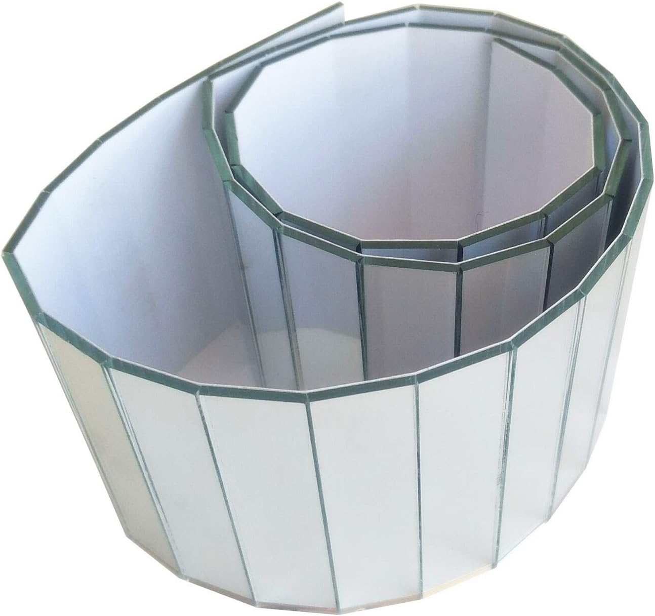 Self-Adhesive Rectangular Mirrors Mosaic Tiles,Roll Real Glass Craft, 1/2x2inch Each,141PCS one Bag (Silver)