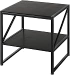 MUTUN 20" Small Nightstand with Charging Station, Mini Fridge Stand, Square Side Table, End Table for Living Room, Bedroom Beside Table, Table De Chevet, Black