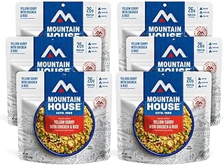 Mountain House Yellow Curry with Chicken & Rice | Freeze-Dried Backpacking & Camping Food | 6-Pack |Gluten-Free