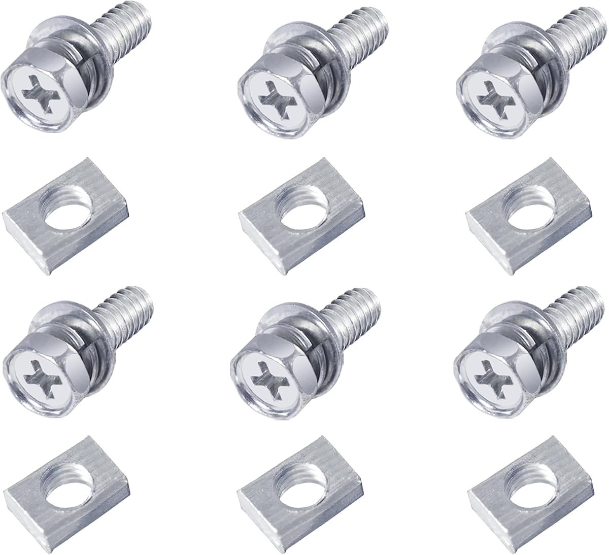 6 PCS Motorcycle Battery Bolts and Nuts,M6x16MM Bolts and Nuts Kit | Motorcycle Battery Screw and Nut, Battery Terminal Bolts and Nuts Carbon Steel for ATV,Bike,Scooter,Motorcycle