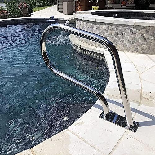 Barandal para piscina metálico de acero pulido plateado miniatura 7