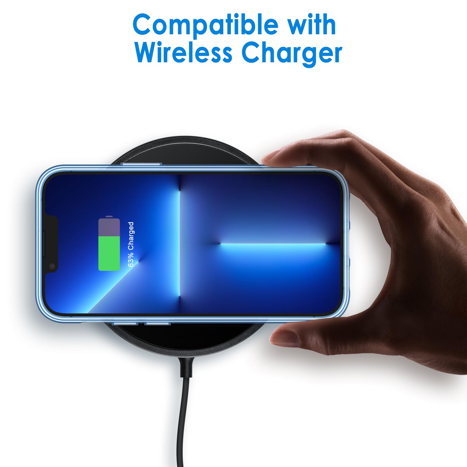 JETech Coque En Silicone Pour IPhone 13 Pro Max 6,7 Pouces, étui De Protection Complète Du Corps Au Toucher Soyeux, Housse Doublure Douce En Tissu Microfibre, Anti-Chocs (Bleu Alpin