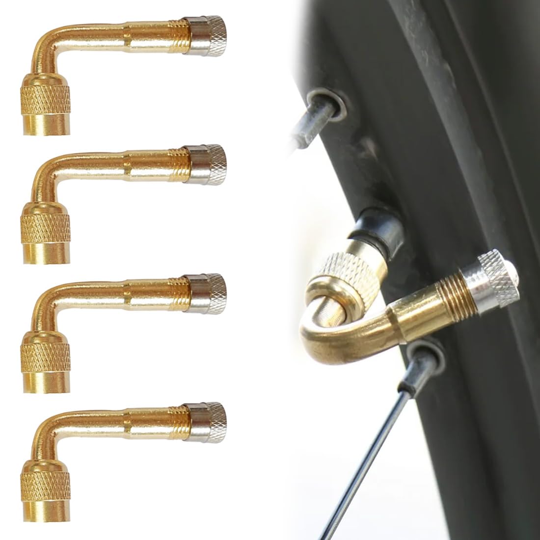 2 Pezzi Di Prolunga Per Valvola A 90 Gradi, Adattatore Per Valvola Per Auto, Valvola Angolare Per Auto, Valvola Per Auto, Valvola Per Bicicletta, Perfetto Per Auto, Moto, Bici E Scooter