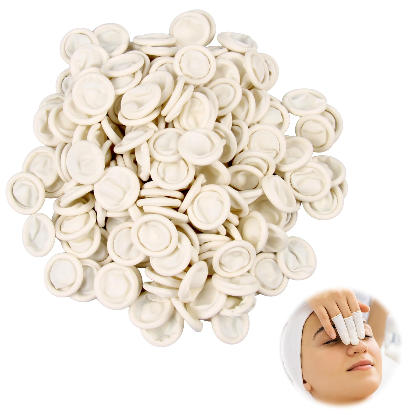 200pcs Doigtiers en Latex, doigts en gel Cots, Doigts de Protection contre les blessures aux Doigts, Doigts imperméables pour Tatouage pour Doigt Blessé,Doigt Fissuré,Nail Art, Anti-statique (Blanc)