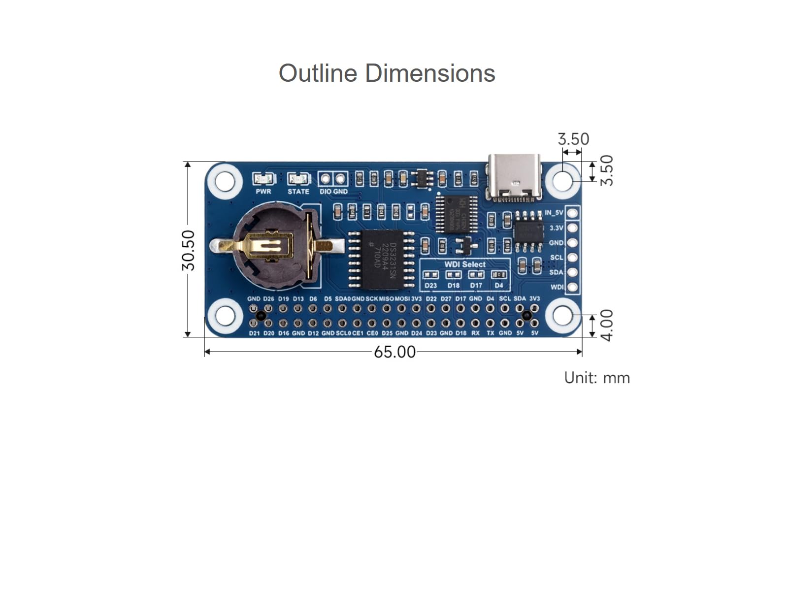 RTC WatchDog HAT per Raspberry Pi 4B/3B+/3B/2B/Zero W/Zero WH/Zero 2W/Jetson Nano, chip RTC ad alta precisione DS3231SN integrato, orologio in tempo reale, watchdog, monitoraggio reset automatico,