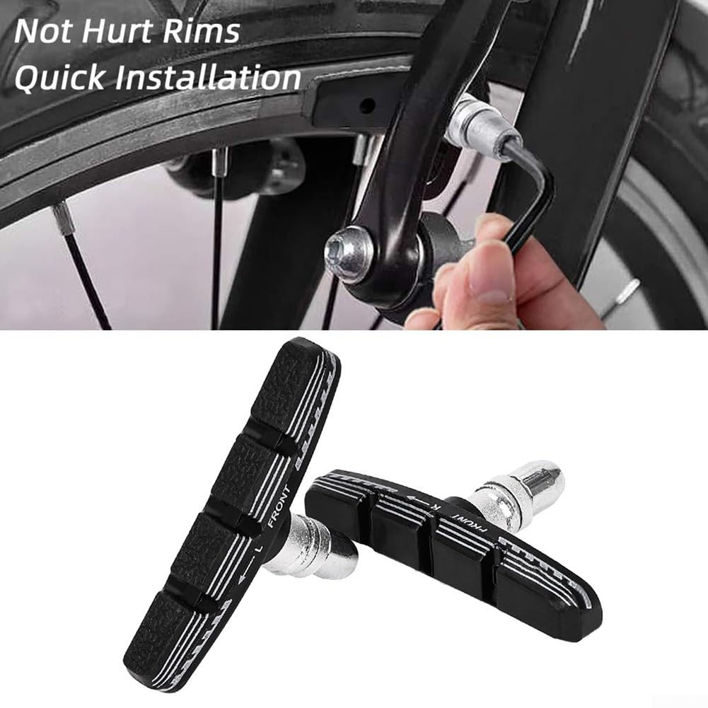 Lot de 4 plaquettes de frein V-Brake 60 mm pour vélo MountainRoad Noir