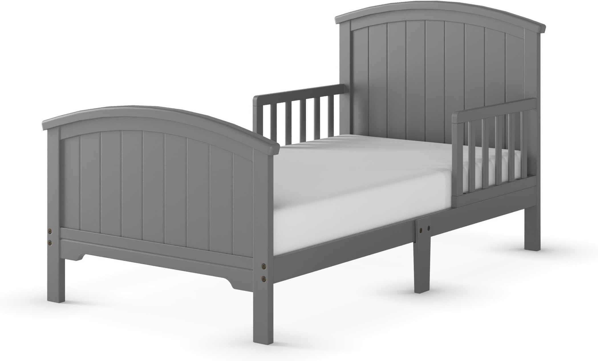 - Child Craft Hampton Arch Top Toddler Bed for Kids with Guard Rails, Low to Ground Design, Made of Pinewood, Featuring Clean Lines to Match Any Décor (Cool Gray)
